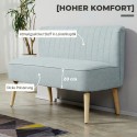 2-kohaline diivan pehme polstri ja kergesti hooldatava kattega, heleroheline