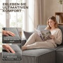 U-kujuline kahe lamamistooliosaga nöörkangast nurgadiivan, helehall