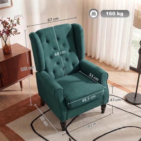 Elegantne tumeroheline tiibtool, paksu polsterduse ja eemaldatava kattega
