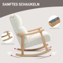 Sametise kattega kiiktool ergonoomilise seljatoega, kreemvalge