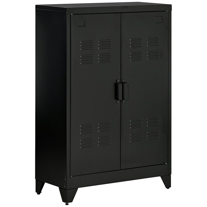 Metallist dokumendikapp magnetiliste lamellustega, must, 75 × 33 × 110 cm