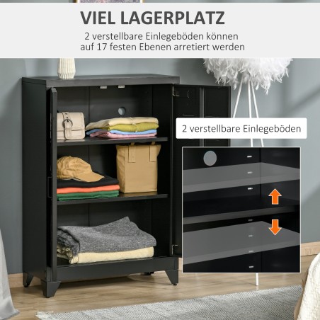 Metallist dokumendikapp magnetiliste lamellustega, must, 75 × 33 × 110 cm
