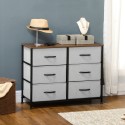 Kummut 6 riidest sahtliga, pruun-must-hall, 80 × 30 × 62,5 cm