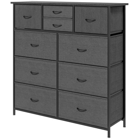 Kummut 10 riidest sahtli ja metallraamiga, 100 × 30 × 100 cm