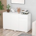 Valge puhvetkapp 2 sahtli ja Push-to-Open mehhanismiga, 117 × 36 × 74 cm