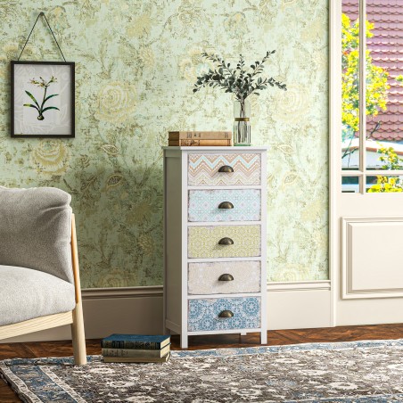 Moodne 5 sahtliga kummut, 46 × 34 × 97,5 cm, mitmevärviline