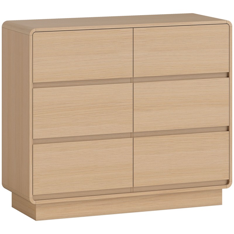 100 cm naturaalpuidust puhvetkapp 6 sahtliga