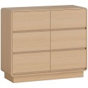 100 cm naturaalpuidust puhvetkapp 6 sahtliga