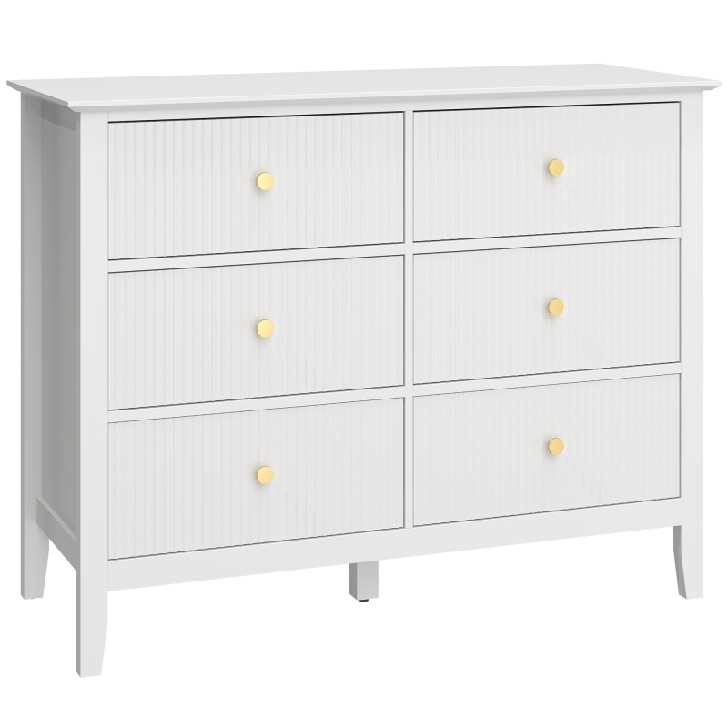6 sahtliga kaasaegne kummut, valge, 100 × 40 × 78 cm