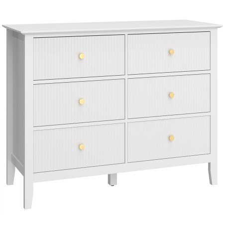6 sahtliga kaasaegne kummut, valge, 100 × 40 × 78 cm