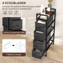 4 riidest sahtliga hoiukapp, terasraam, 20 × 43 × 81,5 cm, must