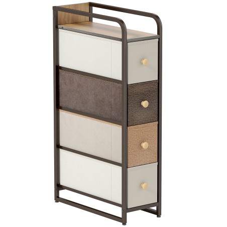 4 riidest sahtliga hoiukapp, terasraam, 20 × 47 × 84,5 cm, mitmevärviline
