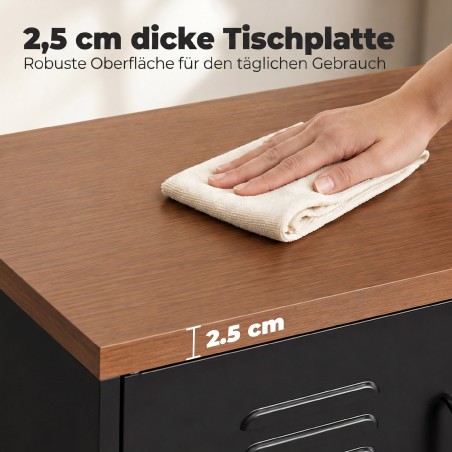 Terasest puhvetkapp 2 ukse ja reguleeritava riiuliga, 80 × 40 × 80 cm, must