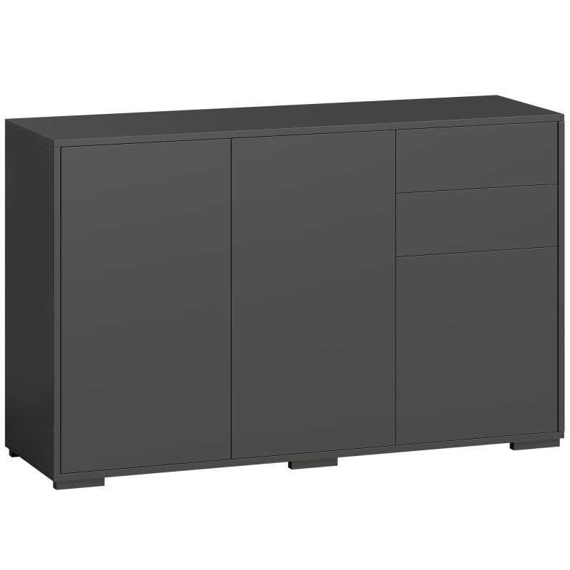 Kummut 2 sahtliga, Push-Click-süsteemiga, 117 × 36 × 74 cm, must