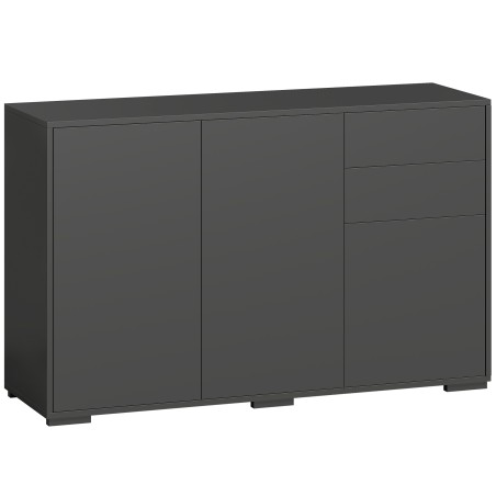 Kummut 2 sahtliga, Push-Click-süsteemiga, 117 × 36 × 74 cm, must