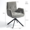 Polsterdatud pöörlev tugitool, kuni 120 kg, tumehall