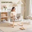 Lounge-tugitool kumerate jalgade ja käetugedega elutuppa
