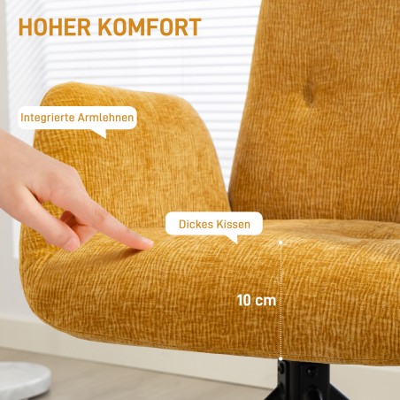 Pööratav polsterdatud aktsenttugitool, kuni 120 kg, kollane
