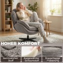 Moodne sametkattega tiibtool, 360° pööratav, hall