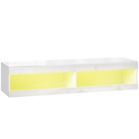 Rippuv telerikapp RGB LED-valgustuse ja avatud panipaigaga, valge