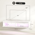 Rippuv telerikapp RGB LED-valgustuse ja avatud panipaigaga, valge