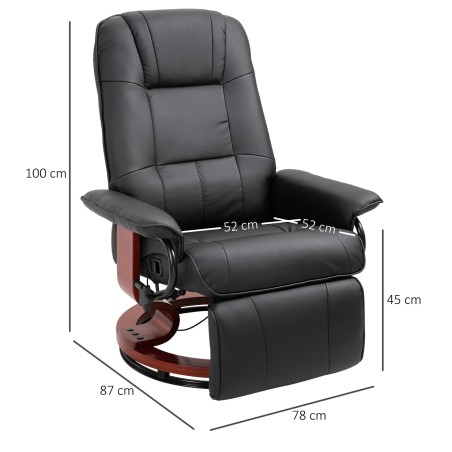 Kunstnahast lamamistool 360° pööramise ja 145° kallutamisega, must, 78 × 87 × 100 cm
