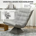 Pööratav sametise välimusega lugemistool, 62 × 70 × 95 cm, helehall
