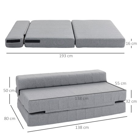 Kokkupandav tugitoolvoodi külalistele, kuni 250 kg, hall