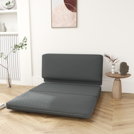 3-ühes kokkupandav tugitool-külalistevoodi, 138 cm lai, tumehall