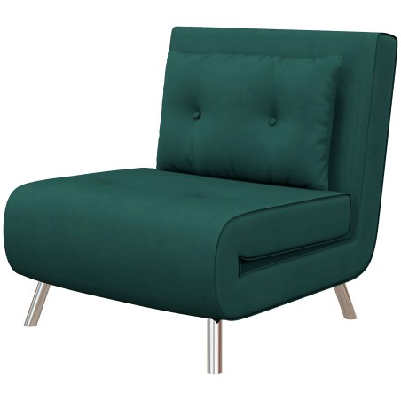 Lamamisfunktsiooniga tugitool, nööpdetailidega, 77 × 88 × 83 cm, roheline