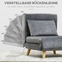 2-ühes tugitool ja külalistevoodi, 72 × 78 × 79 cm, hall