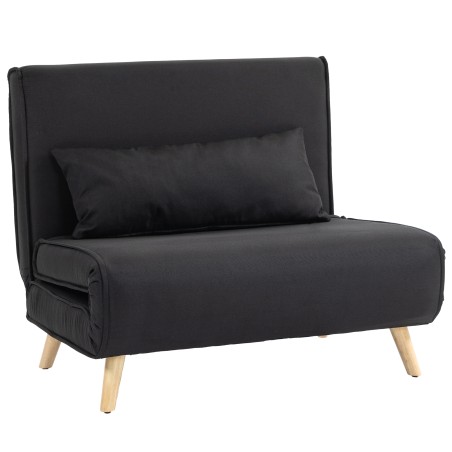 Voodifunktsiooniga lõõgastustool ühele, kuni 120 kg, must, 94 × 78 × 80 cm