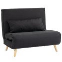 Voodifunktsiooniga lõõgastustool ühele, kuni 120 kg, must, 94 × 78 × 80 cm