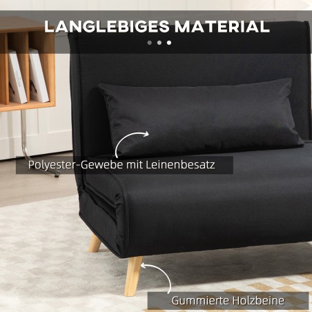 Voodifunktsiooniga lõõgastustool ühele, kuni 120 kg, must, 94 × 78 × 80 cm