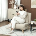 Kokkupandav tugitool-voodi sametise katte ja reguleeritava seljatoega, beež