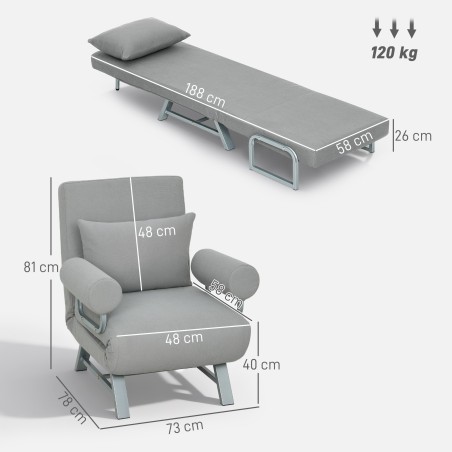Magamistool, muudetav külalistevoodiks, ergonoomiline, helehall