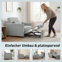 3-in-1 lahtikäiv magamistool reguleeritava seljatoega, hall
