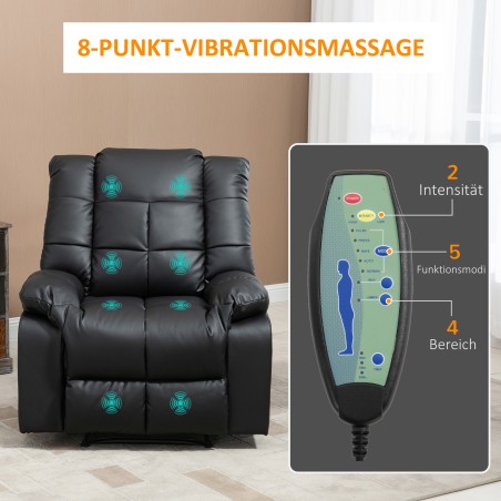 Massaažitool 8 vibratsioonipunkti ja lamamisfunktsiooniga, must