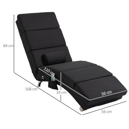 Massaažitool 8 vibratsioonipunkti ja 5 režiimiga, 56 × 168 × 84 cm, must