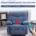 Pööratav massaažitool soojendus- ja lamamisfunktsiooniga, sinine