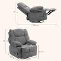 Pööratav lõõgastustool massaaži- ja lamamisfunktsiooniga, 4 küljetaskut, tumehall