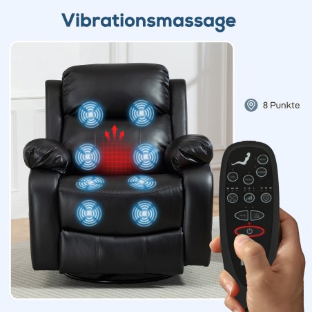 Massaažitool 8 vibratsioonipea, reguleeritava seljatoe ja jalatoega, must