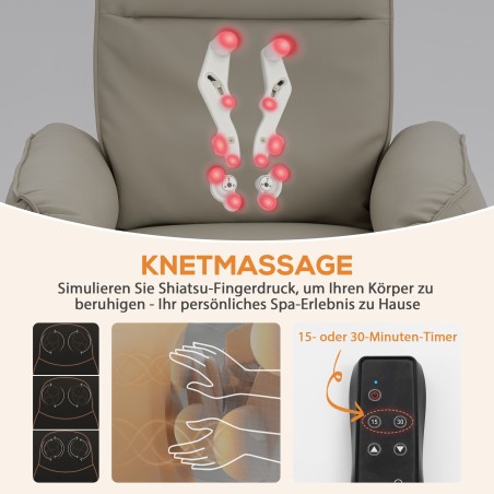 Elektriline massaažitool kunstnahast katte, jalatoe ja küljetaskuga, beež