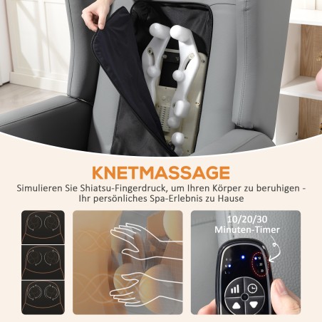 Hall elektriliselt reguleeritav massaažitool kunstnahast katte, jalatoe ja küljetaskuga