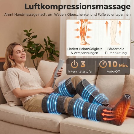 Jala- ja sääremassaažiseade soojuse, kompressiooni, 3 automaatrežiimi ja 3 intensiivsusega