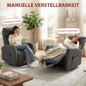 Pöörlev televiisoritool soojendus- ja vibratsioonimassaažiga, tumehall