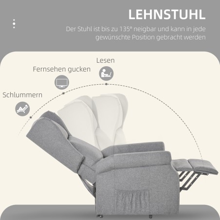 Lamamisfunktsiooniga tugitool ja püstitõusmisabi, kuni 200 kg, hall