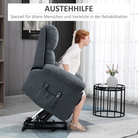 Massaažitool püstitõusmisabiga ja 8 vibratsioonimootoriga, hall