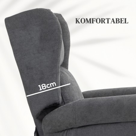 Lõõgastustool tõusmisabi ja lamamisfunktsiooniga, kuni 200 kg, tumehall