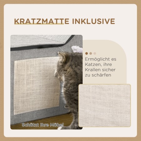 Kassimaja kraapimispinna ja mängupalliga, pruun, valge ja beež